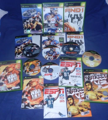 Xbox; NFL Blitz Pro, AND 1 Streetball, NBA Jam, NCAA Football 08,NBA Street V3,+ - Image 1 of 4