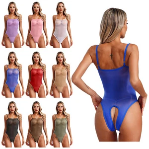 Womens Lingerie Seamless Leotard Adjustable Straps Bodysuit Silky Nightwear - Picture 1 of 73