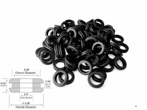 Paquete de 50 bujes de cableado de ojal de goma, identificación de 3/4", ranura de 1/16", se adapta a orificios de 7/8" - Imagen 1 de 1