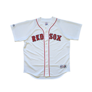 Vintage Boston Red Sox Jersey Majestic Baseball MLB Button Down Short Sleeve XXL
