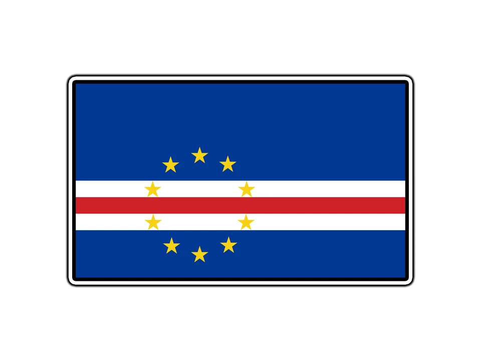 Cape Verde Flag World Country Sticker Waterproof Vinyl Decal Die-Cut Car Laptop - Image 1 of 1