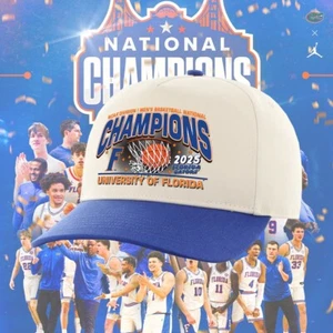 HOT! Florida Ga College 2025 Men's Basketball National Print Adjustable Hat - Picture 1 of 3