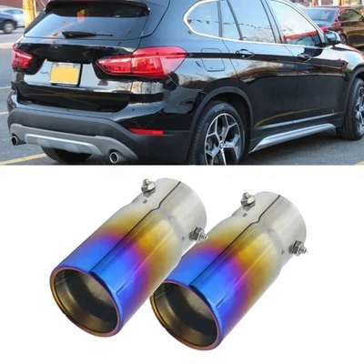 2xFor BMW X1 X2 Exhaust Pipe Tip Rear Tail Throat Muffler Stainless - Изображение 1 из 4