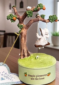 Vintage Holly Hobbie Girl Swinging In Tree Music Box WORKS! - Picture 1 of 11