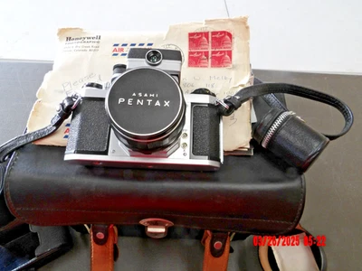 Pentax SV Film Camera Super Takumar 55mm F/1.8 From Japan with Case, Lens, Accs. - Image 1 of 4