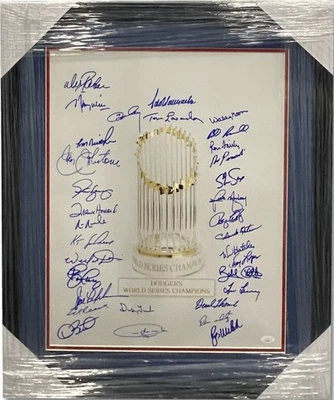 Fernando Valenzuela Lasorda Garvey Signed 16x20 Photo Dodgers Framed JSA YY54556 - Image 1 of 4