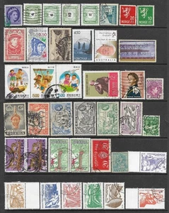 Lote de 40 sellos de papel en todo el mundo colección mundial usados - Imagen 1 de 1