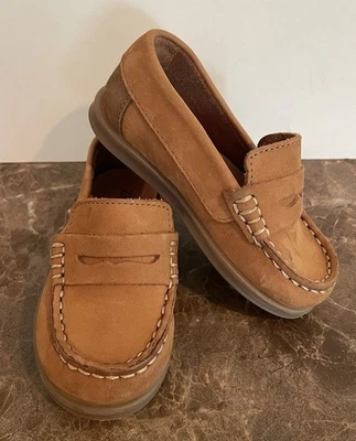 Zara Toddler Boys Tan Genuine Suede Leather Loafer Slip on Shoes 21EU 5US Preppy - Image 1 of 4