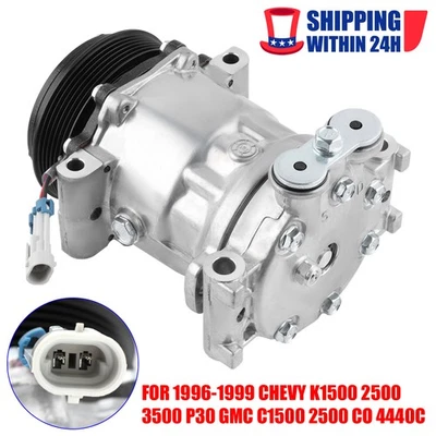 A/C Compressor w/ Clutch for 1996- 1999 Chevy K1500 2500 3500 P30 GMC C1500 2500 - Image 1 of 4