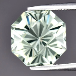 💎 3.73ct 9.3x9.3mm IF Octagon Natural Green Amethyst - Brazil Gemstone - Picture 1 of 4
