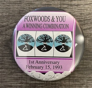 Vintage Foxwoods Casino & You A Winning Combination 1st Ann. 1993 Pinback Button - Picture 1 of 2