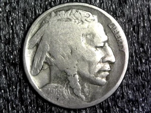 Níquel Buffalo 1918-D - Fecha restaurada con ácido - Inv#Z687 - Imagen 1 de 2