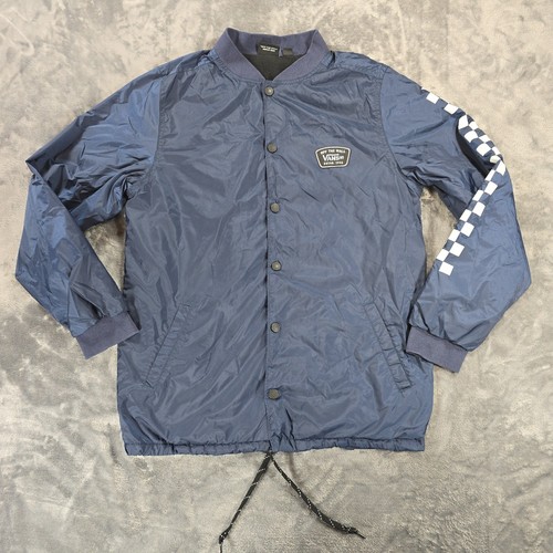 Vans Coaches Giacca Uomo S Navy Scacchiera Windreaker Softshell Snap Vintage