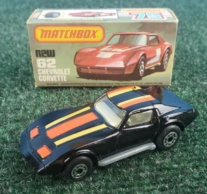 New Old Stock 1980s Vintage Matchbox MB62 Chevrolet Corvette Diecast Model Car - Picture 1 of 13