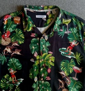 Tommy Bahama Hemd Herren 2XL Hawaii Santa Print AOP Surfer Seide Camp Urlaub - Bild 1 von 8
