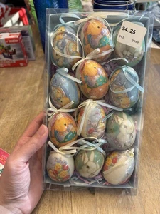 Kurt Adler Easter Egg Ornaments Set Of 12 VTG Spring Christmas NIB - Picture 1 of 6