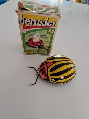 JOUET ANCIEN TOLE AUTOMATE A CLÉ SCARABÉE BOITE MADE IN CZECHOSLOVAKIA - Photo 1/4