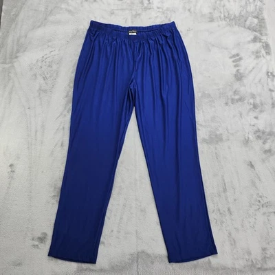 Slinky Brand Pants Womens 1X Blue Pull On High Rise Tapered Ankle Stretch Casual - Image 1 of 4