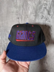VINTAGE New York Giants Hat Cap Snap Back Black Blue NFL Football Mens 90s - Picture 1 of 6