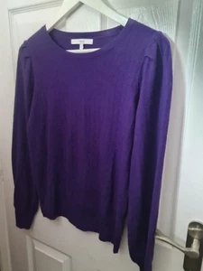 Next Purple Jumper Size Small Lightweight, Thin, Diamond Pattern Long Sleeve - Picture 1 of 6