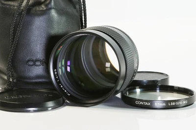 [Mint] Contax Carl Zeiss Planar T* 85mm f/1.4 MMJ Lens w/ Pouch from JP A351 - Image 1 of 4
