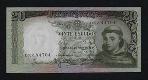 PORTUGAL 20 Escudos 1964 P-167 UNC - Picture 1 of 2