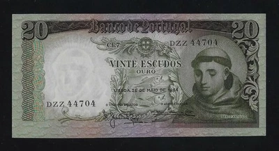 PORTUGAL 20 Escudos 1964 P-167 UNC - Image 1 of 2