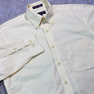 Camisa de Vestir Nordstrom Abotonada Hombres Pequeña Amarilla Cuidado Inteligente Bordada Foto 1 de 4