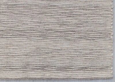 Cream Charcoal Grey High Quality Wool Felted Nordic Solid Style Flatweave Rug - Image 1 of 4