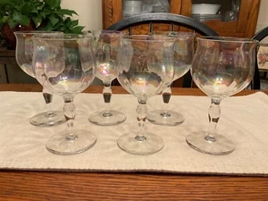 VTG Iridescent Optic Ribbed 10 oz. Crystal Wine Glasses (set of 6) - Picture 1 of 7