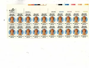 ten 1979 Special Olympic Games#1788 - U.S. Plate Block strip of 20 (orange  - Picture 1 of 1