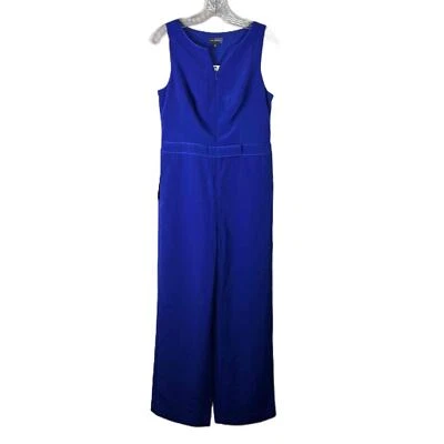 Nuevo con etiquetas Mono para mujer The Limited azul real sin mangas cuello en V cintura con cinturón talla 4 Foto 1 de 4
