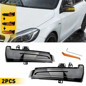 For Mercedes Benz A B CLS CLA GLA GLK Class LED Dynamic Amber Side Mirror Light - Picture 1 of 16