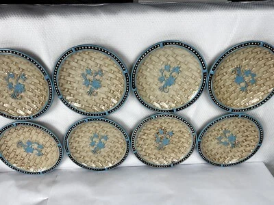 Temptations Light Blue Floral Lace 5.5” Bread/Dessert Plates  Set Of 8 Beautiful - Image 1 of 4