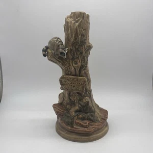 Vintage Holland Mold Game Preserve No Hunting Raccoon Table Lamp Base Only - Picture 1 of 7