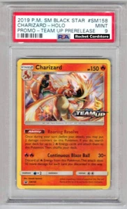 Pokemon Charizard Prerelease Holo Glurak English SM 158 Team Up PSA 9 Mint - Bild 1 von 1