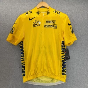 NWT Nike Large Cycling Jersey Credit Lyonnais Tour de France Yellow Armstrong - Picture 1 of 12