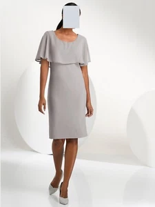 Alba Moda Kleid Taupe mit Chiffon-Überwurf Gr. 42 0720858496 (G) - Bild 1 von 6