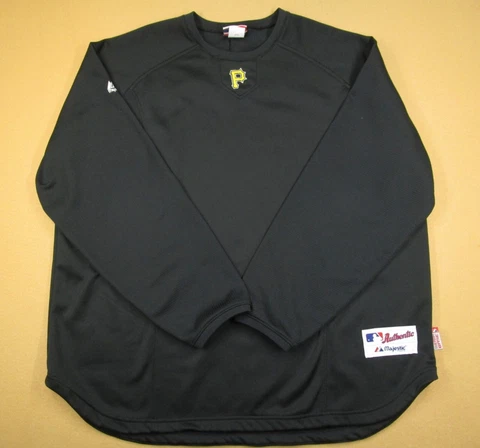 Pittsburgh Pirates Pullover Men XXL 2XL Black Authentic Majestic Sweatshirt Logo Cover