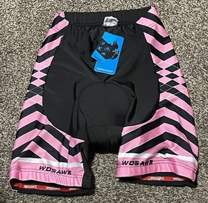 NWT Wosawe Bike Shorts Gel Pad Bicycle Short By lack Pink Women’s Large - Picture 1 of 4