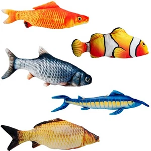 Fish Plush Pillow Back Cushions (22-25") Ocean Decor Vibrant Aquatic Charm - Picture 1 of 42