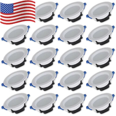10/20/30PCS 7W 3 Color LED Dimmable Recessed Downlight Ceiling Panel Light US