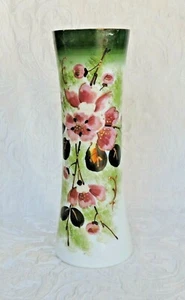 Antico vaso di opalina bianca dipinto a mano c 1900 Art Nouveau Opaline Vase - Foto 1 di 8