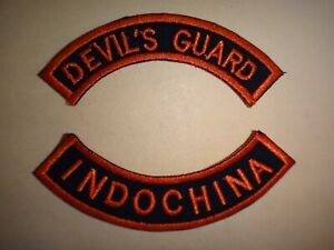 2 Indochina War French Army Arcs Patches: DEVIL'S GUARD + INDOCHINA