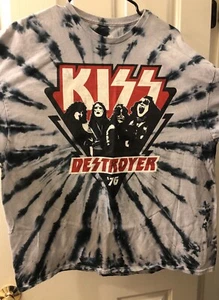 LIQUID BLUE KISS DESTROYER '76 T-SHIRT RETRO TIE DYED SZ 2XL SHORT SLEEVE - Picture 1 of 5