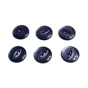 6 Grey Buttons 16mm 2 Hole Round Flat - Sewing Art Craft Crafting - Picture 1 of 4