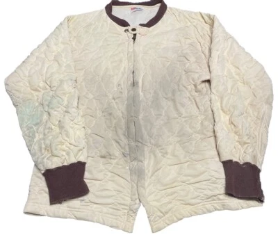 Cortavientos Térmico Hanes Vintage Años 50 60 Acolchado Top XL Nylon Cremallera A Presión L3 Foto 1 de 4