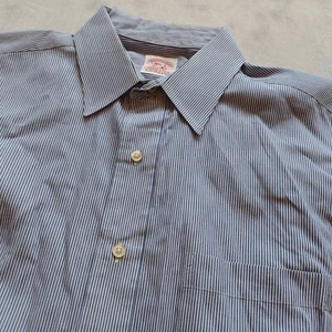 Camisa de vestir para hombre Brooks Brothers clásica universidad azul a rayas talla 16,5-35 - Imagen 1 de 4