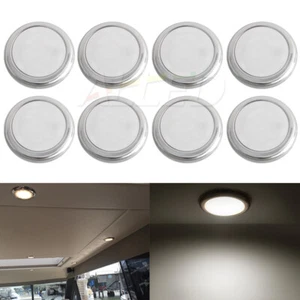 8X 12V LED Ceiling Light RV Marine Yacht Boat Down Roof Cabin Lamp 304 Stainless - Picture 1 of 7