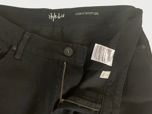 Style & Co Women’s Denim Black Jeans Curvy Boot Leg Size 12 - Picture 1 of 6